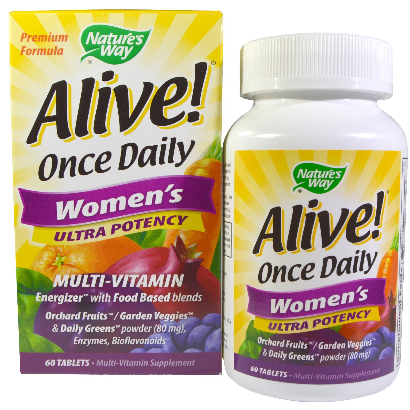 Nature's Way, Alive! Один раз в день Для женщин Суперсила Мультивитамины, 60 таблеток