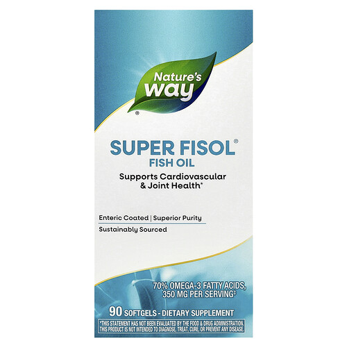 Nature's Way, Super Fisol® Fish Oil, Fischöl, 90 Weichkapseln (500 mg pro Weichkapsel)