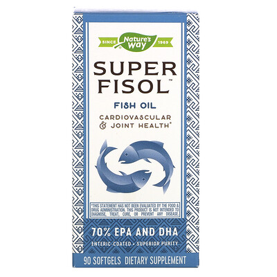 Nature's Way Super Fisol, рыбий жир, в кишечнорастворимой оболочке, 90 капсул