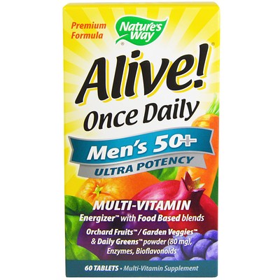

Alive! Once Daily, мультивитамин для мужчин старше 50 лет, 60 таблеток
