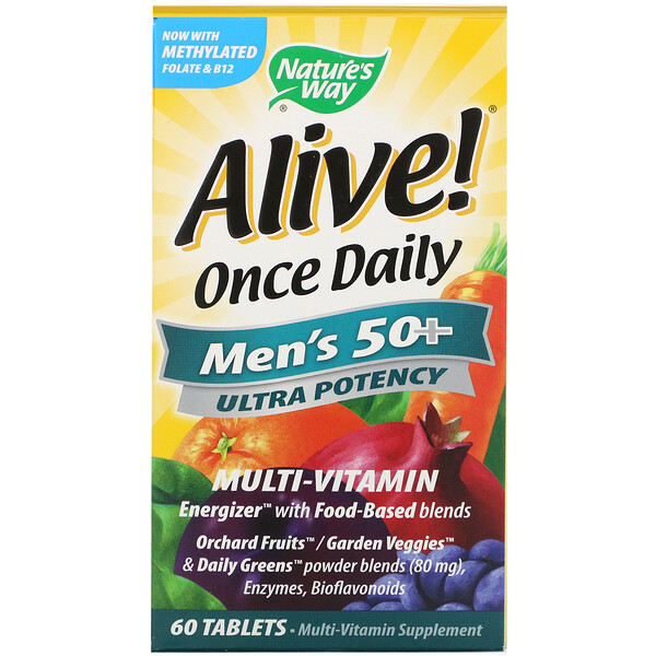 Nature's Way, Alive! Once Daily, мультивитамин для мужчин старше 50 лет, 60 таблеток