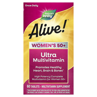 Nature's Way, Alive!® Women's 50+ Ultra Multivitamin, Ultra-Multivitamin für Frauen ab 50, 60 Tabletten