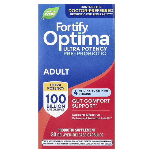 Nature's Way, Fortify®, Optima® Pre + Probiotikum, Erwachsene, 30 Kapseln mit verzögerter Freisetzung