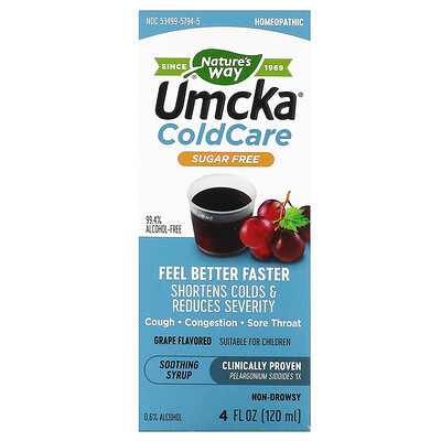 

Nature's Way Umcka ColdCare Soothing Syrup Sugar Free Grape 4 fl oz (120 ml)