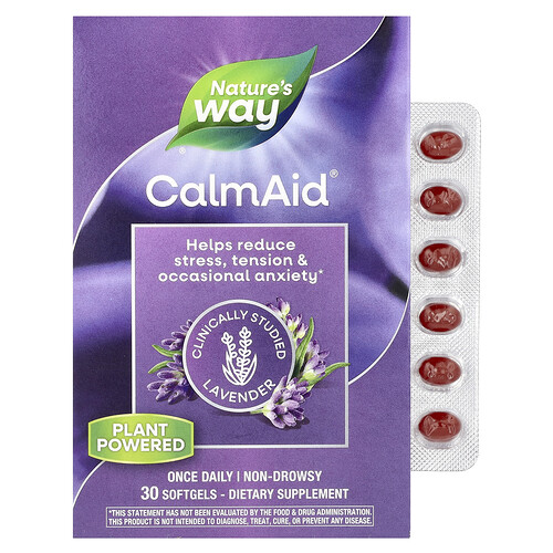 Nature's Way CalmAid, Clinically Studied Lavender, 80 mg, 30 Softgels