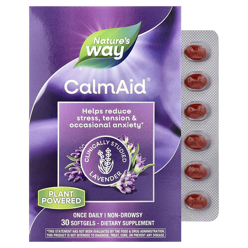 Nature's Way, CalmAid, Klinisch untersuchter Lavendel, 80 mg, 30 Weichkapseln