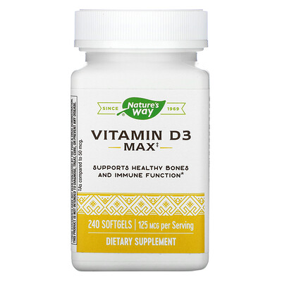 

Nature's Way Vitamin D3 125 mcg 240 Softgels