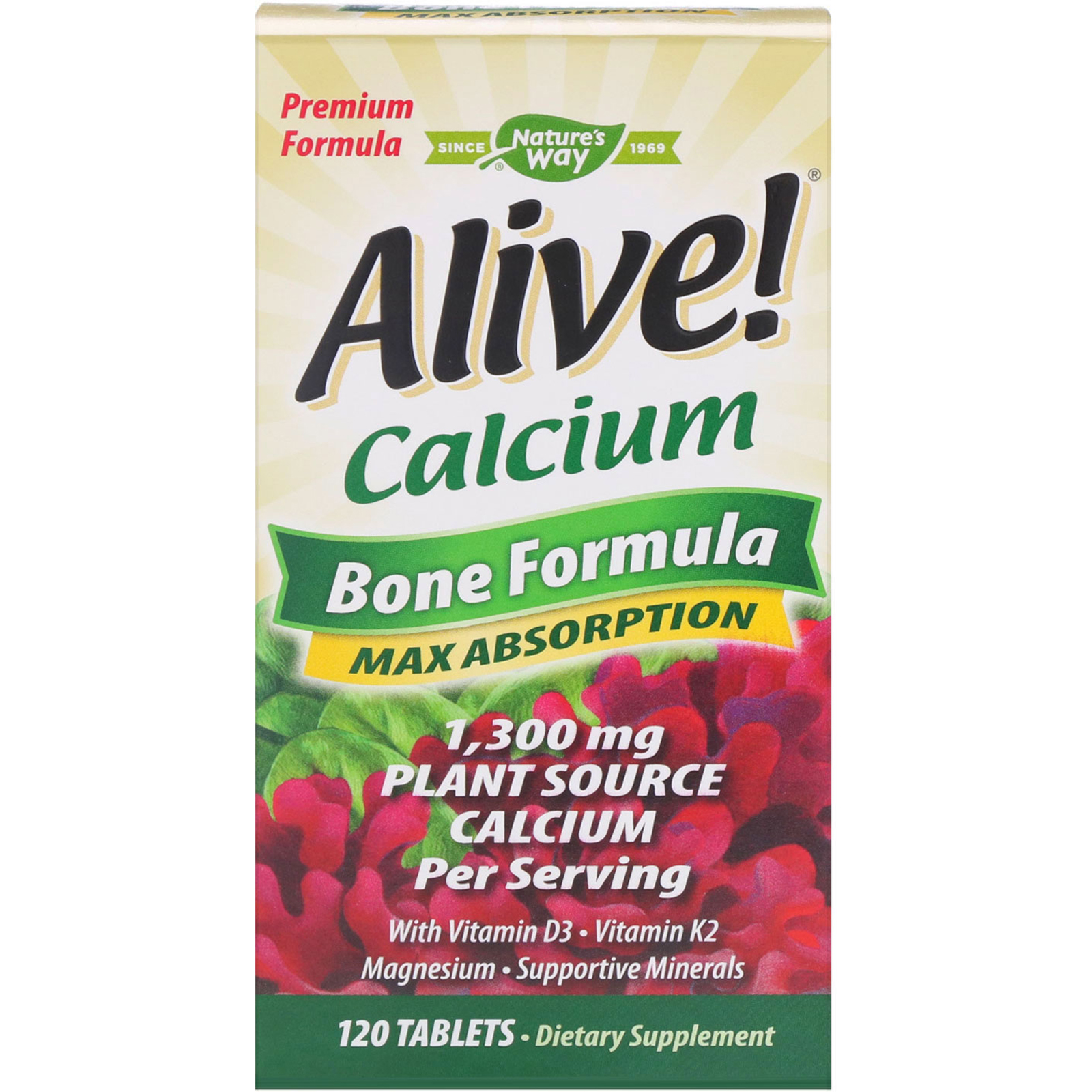 Natures Way Alive Calcium Bone Formula 1300 Mg 120
