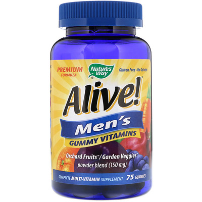 Фото - Живой! Жевательный витамины для мужчин, с фруктовыми вкусами, 75 жевательных конфет alive женские жевательные витамины 75 жевательных мармеладок