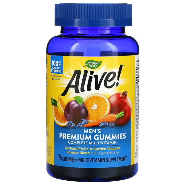 Nature's Way, Alive! Gummi-Vitamine für Männer, Fruchtaromen, 75 Gummis