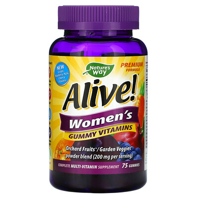 Nature's Way Alive! жевательные витамины для женщин, 75 жевательных таблеток