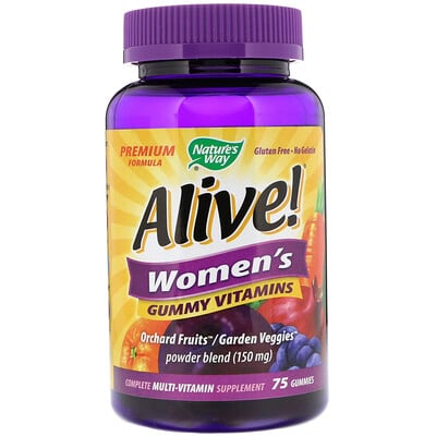 Фото - Alive! Женские жевательные витамины, 75 жевательных мармеладок alive жевательные витамины для женщин старше 50 лет фруктовые вкусы 75 жевательных конфет