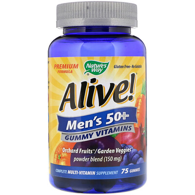 Фото - Alive!, жевательные витамины для мужчин старше 50 лет, 75 жевательных таблеток alive жевательные витамины для женщин старше 50 лет фруктовые вкусы 75 жевательных конфет