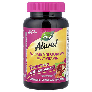 Nature's Way, Gomitas multivitamínicas para mujeres Alive!®, Bayas mixtas, 60 gomitas