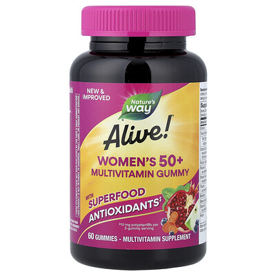 Product Image for Nature's Way, Alive! Women's 50+ Multivitamin Gummy, Mixed Berry, 60 Gummies