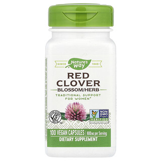 Nature's Way, Flor y hierba de trébol rojo, 800 mg, 100 cápsulas veganas (400 mg por cápsula)