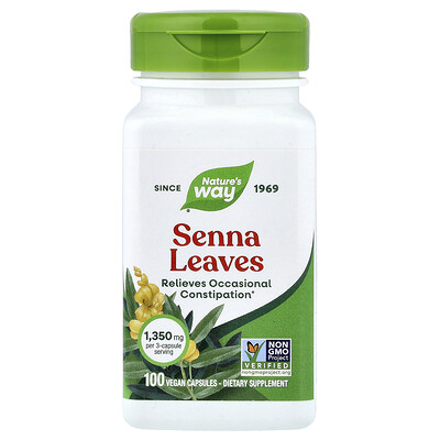 Nature's Way, Hojas de sen, 100 cápsulas veganas (450 mg por cápsula)