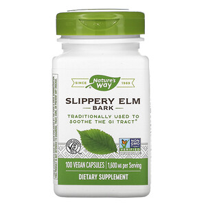 Отзывы о Натурес Вэй, Slippery Elm Bark, 1,600 mg, 100 Vegan Capsules
