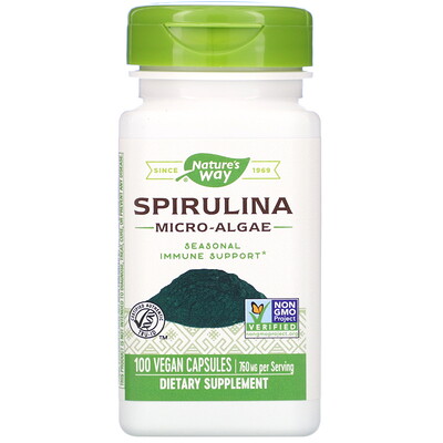 Nature's Way Spirulina Micro-Algae, 760 mg, 100 Vegan Capsules