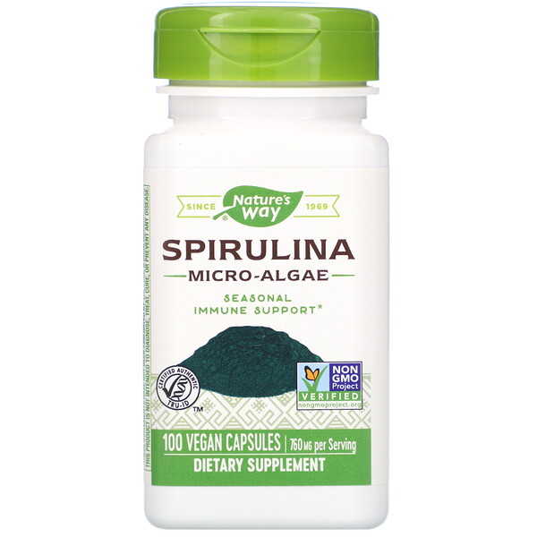 Nature's Way‏, Spirulina Micro-Algae, 760 mg, 100 Vegan Capsules