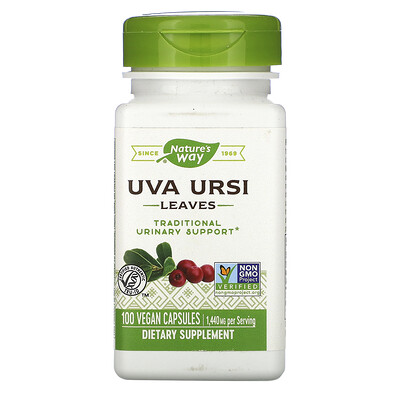Nature's Way Толокнянка обыкновенная (Uva Ursi), листья, 1440 мг, 100 веганских капсул