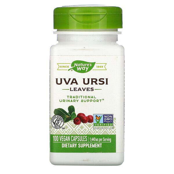 Nature's Way, Толокнянка обыкновенная (Uva Ursi), листья, 1440 мг, 100 веганских капсул