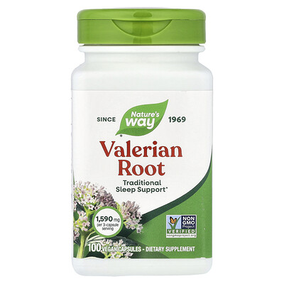 Nature's Way, Raíz de valeriana, 100 cápsulas veganas (530 mg por cápsula)