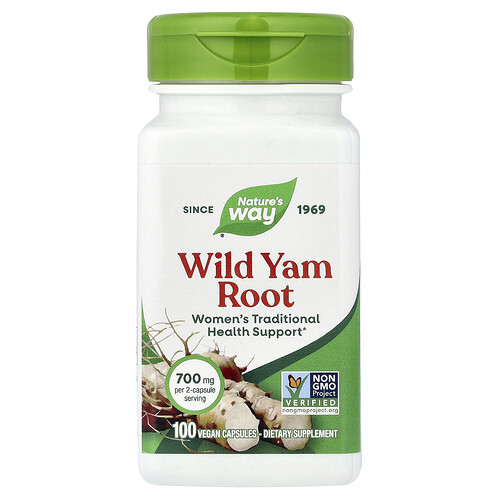 Nature's Way Wild Yam Root, 100 Vegan Capsules (350 mg per Capsule)