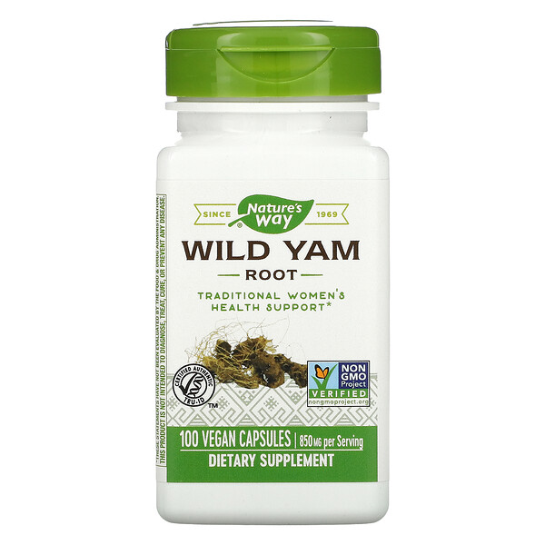 Natures Way Wild Yam Root 425 Mg 100 Vegan Capsules Iherb