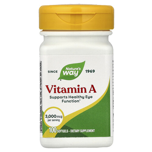 Nature's Way, Vitamin A, 3.000 mcg, 100 Weichkapseln