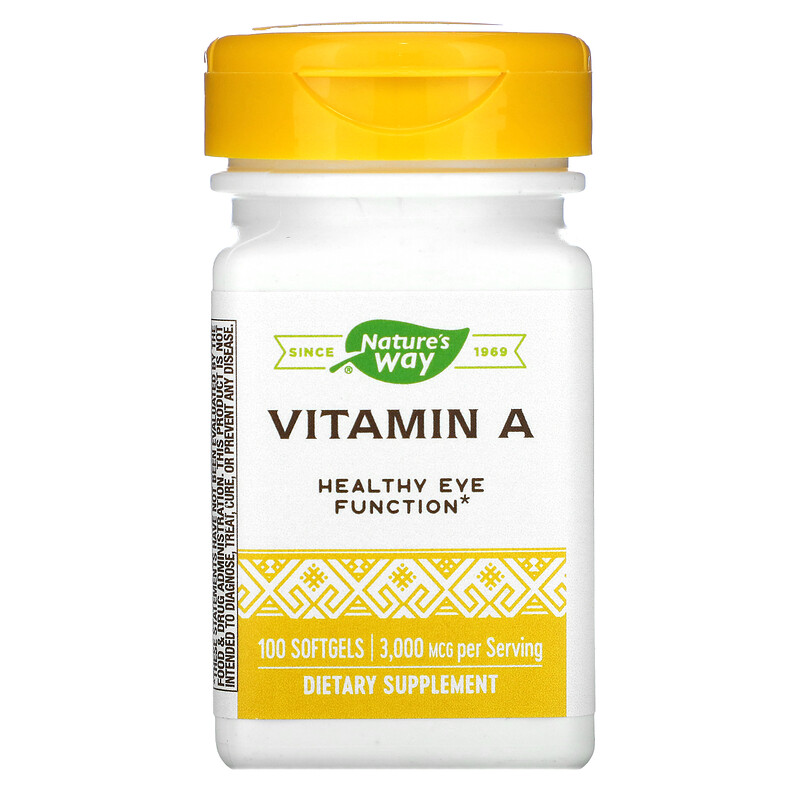 Nature's Way, Vitamin A, 3,000 mcg, 100 Softgels iHerb