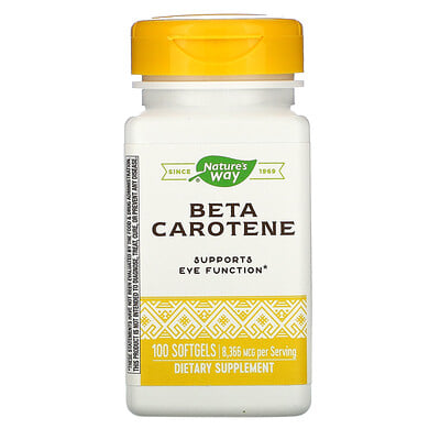 Nature's Way Beta Carotene, 8,336 Mcg, 100 Softgels