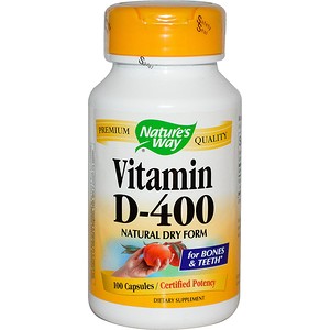 Nature's Way, Витамин D-400, натуральная сухая форма, 100 капсул