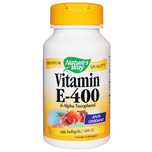 Nature's Way, Витамин E, 400 МЕ, 100 жидких гелевых капсул