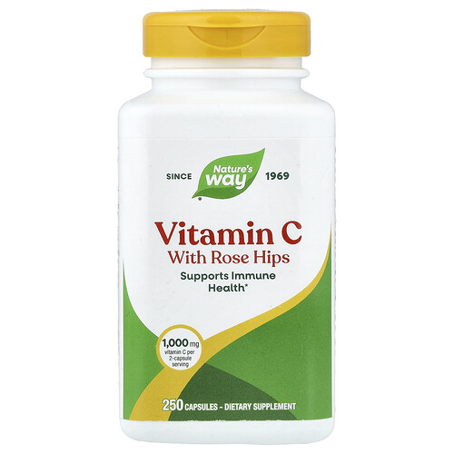 Nature's Way, Vitamin C with Rose Hips, 250 Capsules
