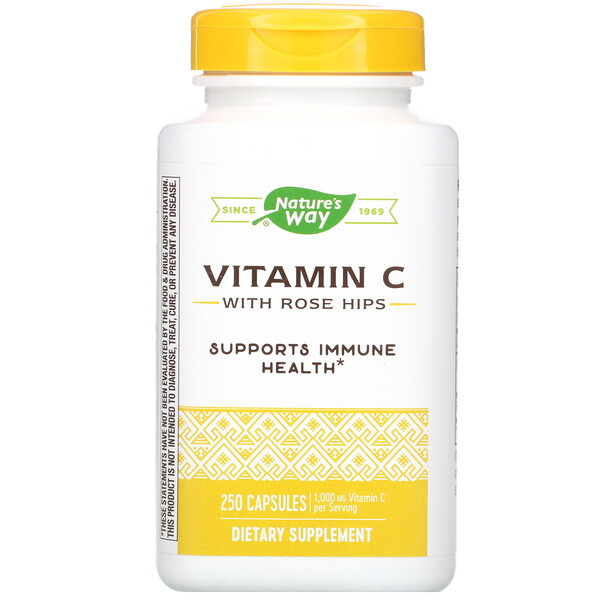 Nature's Way, Vitamin C with Rose Hips, 1,000 mg, 250 Capsules iHerb