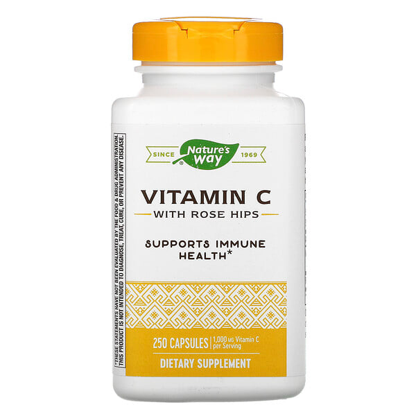 Vitamin C with Rose Hips, 500 mg, 250 Capsules