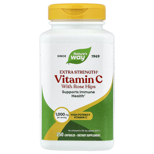Nature's Way Vitamin C with Rose Hips, 250 Capsules