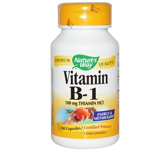 Nature's Way, Витамин B1, 100 мг тиамин HCl, 100 капсул