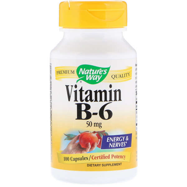 Nature's Way, Vitamin B6, 50 mg, 100 Capsules iHerb