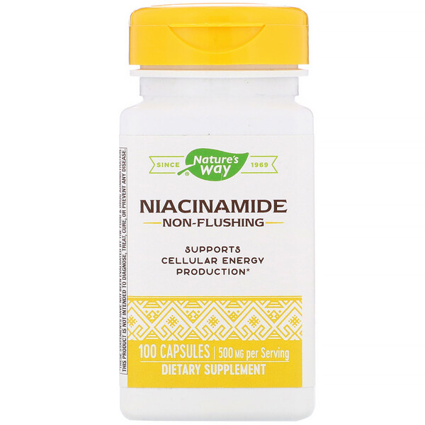 Nature's Way, Никотинамид, 500 мг, 100 капсул