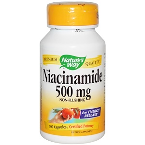 Nature's Way, Никотинамид, 500 мг, 100 капсул