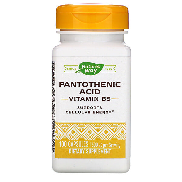 Nature's Way, Pantothenic Acid, Vitamin B5, 250 mg, 100 Capsules