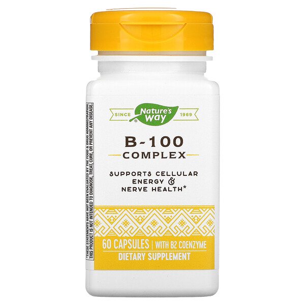 Nature's Way‏, B-100 Complex, With B2 Coenzyme, 60 Capsules