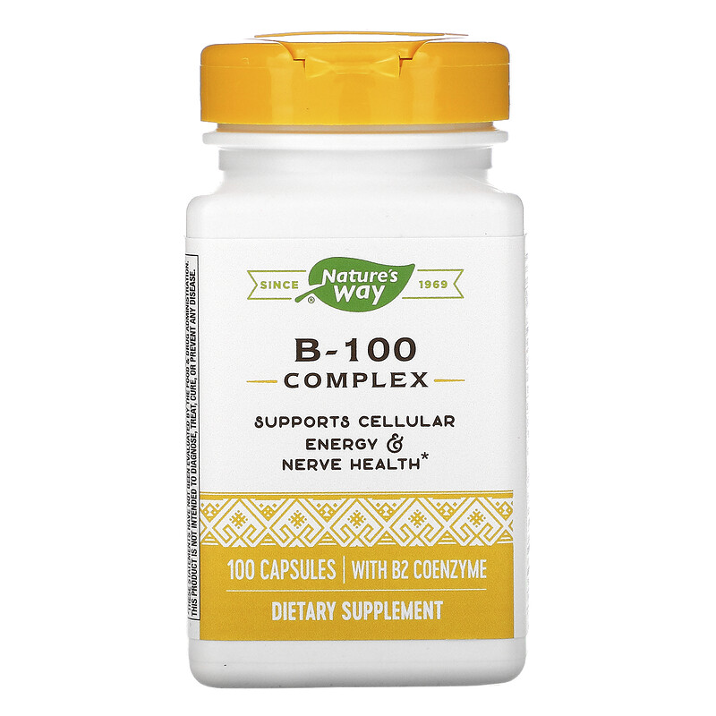 Nature's Way, B100 Complex with B2 Coenzyme, 100 Capsules iHerb