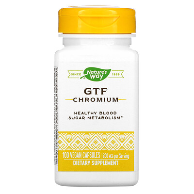 Nature's Way GTF Chromium, 200 mcg, 100 Vegan Capsules