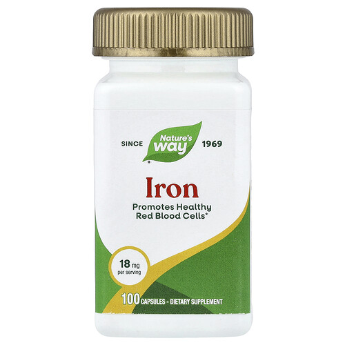 Nature's Way Iron, 18 mg, 100 Capsules