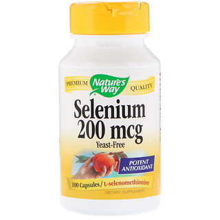 Nature's Way, Selênio, 200 mcg, 100 Cápsulas