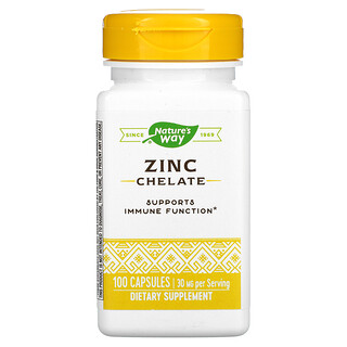 Nature's Way, Chélate de zinc, 30 mg, 100 capsules