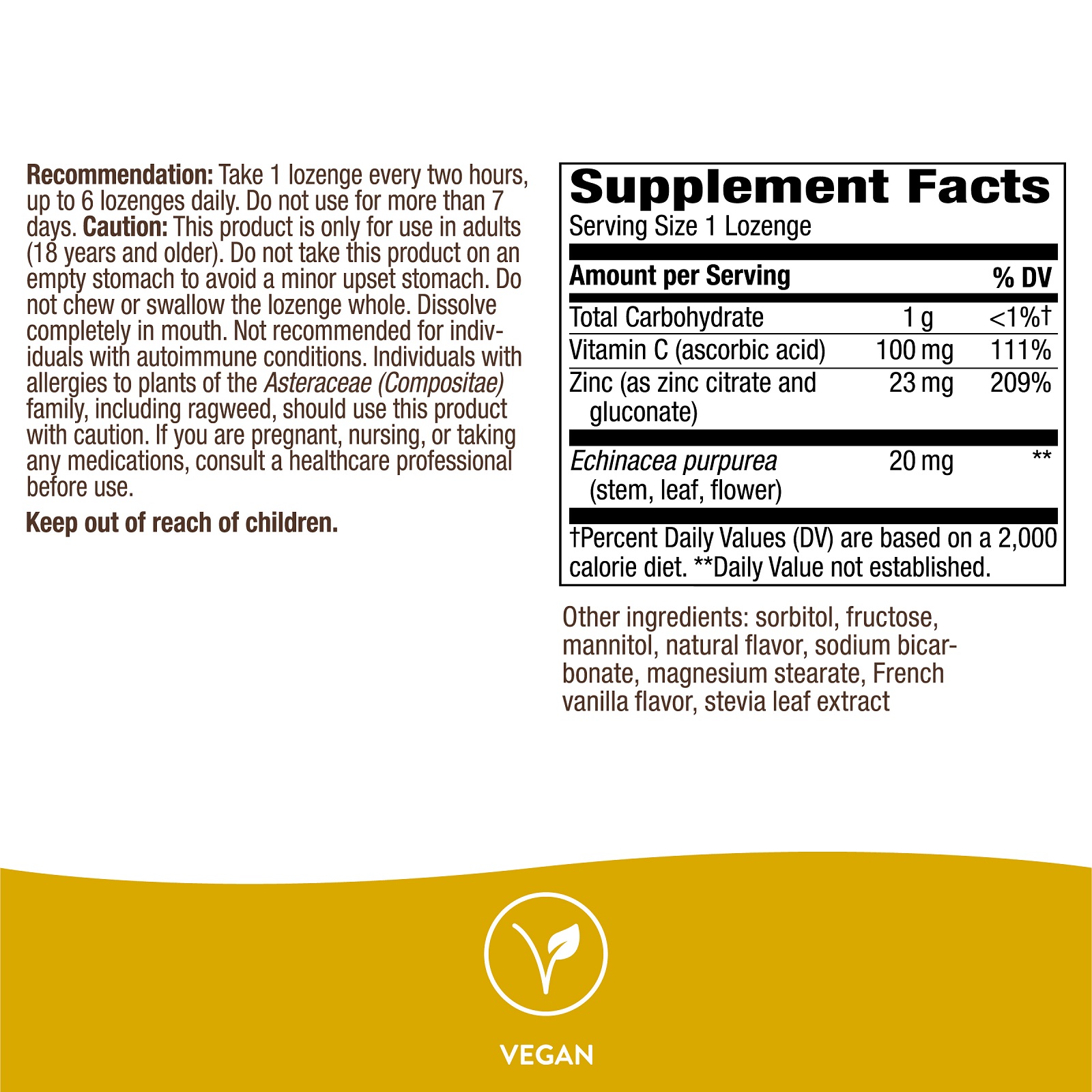 Nature's Way, Zinc Lozenges, Wild Berry Flavored, 60 Vegan Lozenges